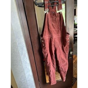 Gap burnt orange corduroy overalls